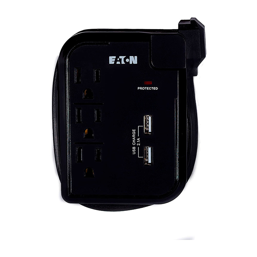 ADAPTADOR PORTATIL NEGRO MULTICONTACTOS DE 3 SALIDAS Y 2 PUERTOS USB  ARROW HART