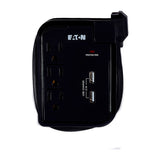 ADAPTADOR PORTATIL NEGRO MULTICONTACTOS DE 3 SALIDAS Y 2 PUERTOS USB  ARROW HART