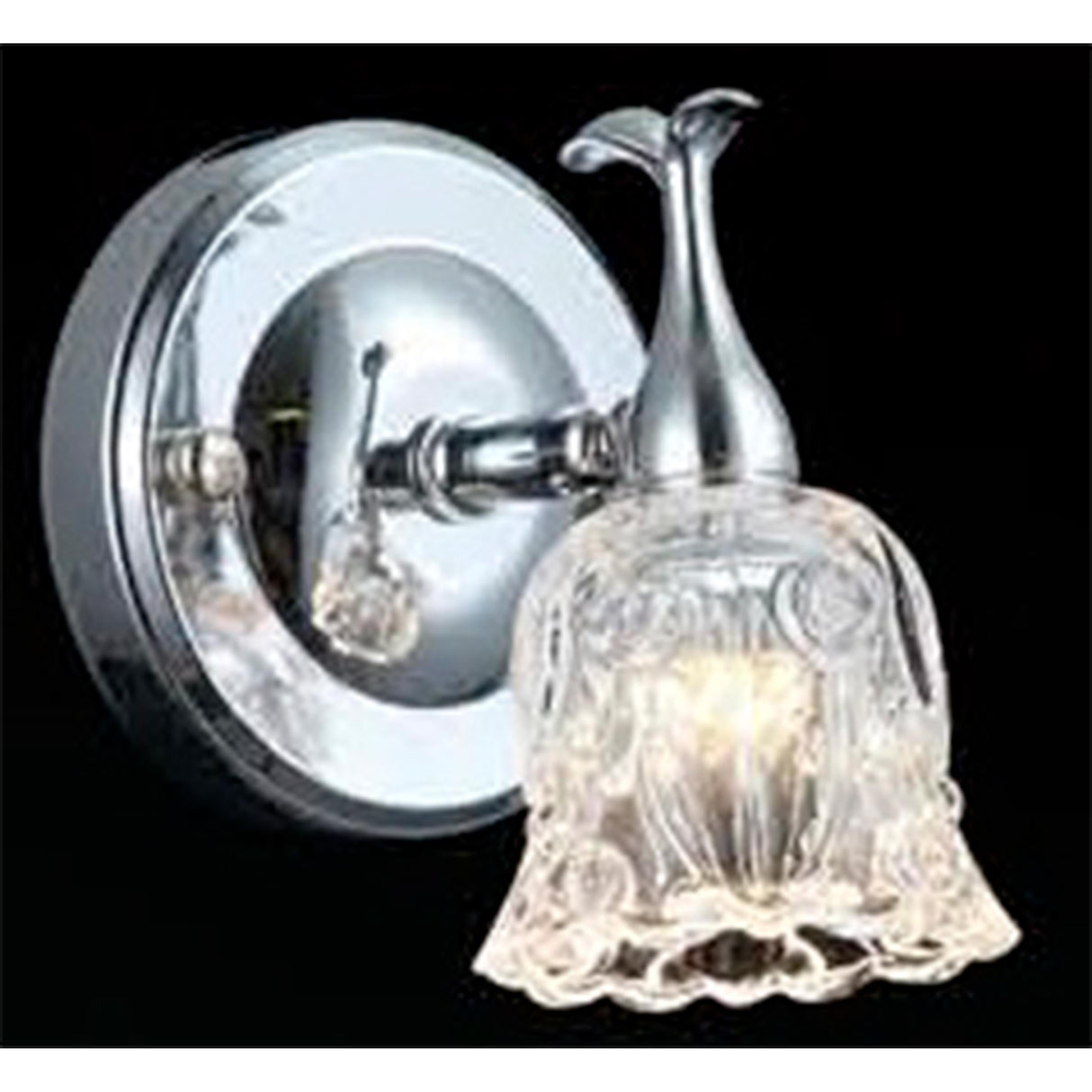 ARBOTANTE BASE CROMO PANT FLOR CRISTAL 1 LUZ LED 13W 3 CAMBIOS DE LUZ IIDSA