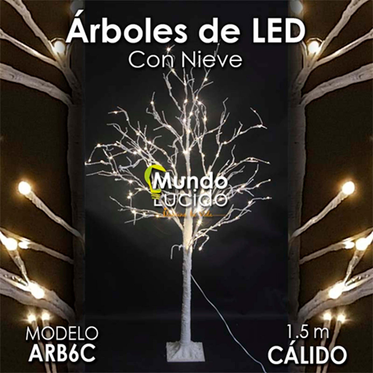 ARBOL DE 1.5M CON NIEVE CALIDO *** EXHIBIDO ***