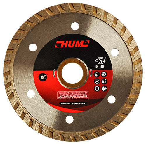 DISCO DE DIAMANTE TURBO HUM 4X0.080X7/8 105X2X22.2 MCA AUSTROMEX