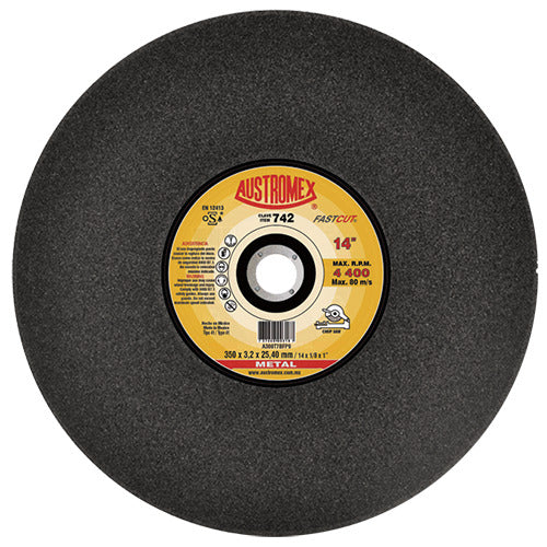 DISCO PARA CORTE DE METAL (SOLIDOS) A308T7BFP9 14X1/8X1 350X3.2X25.40 MCA AUSTROMEX