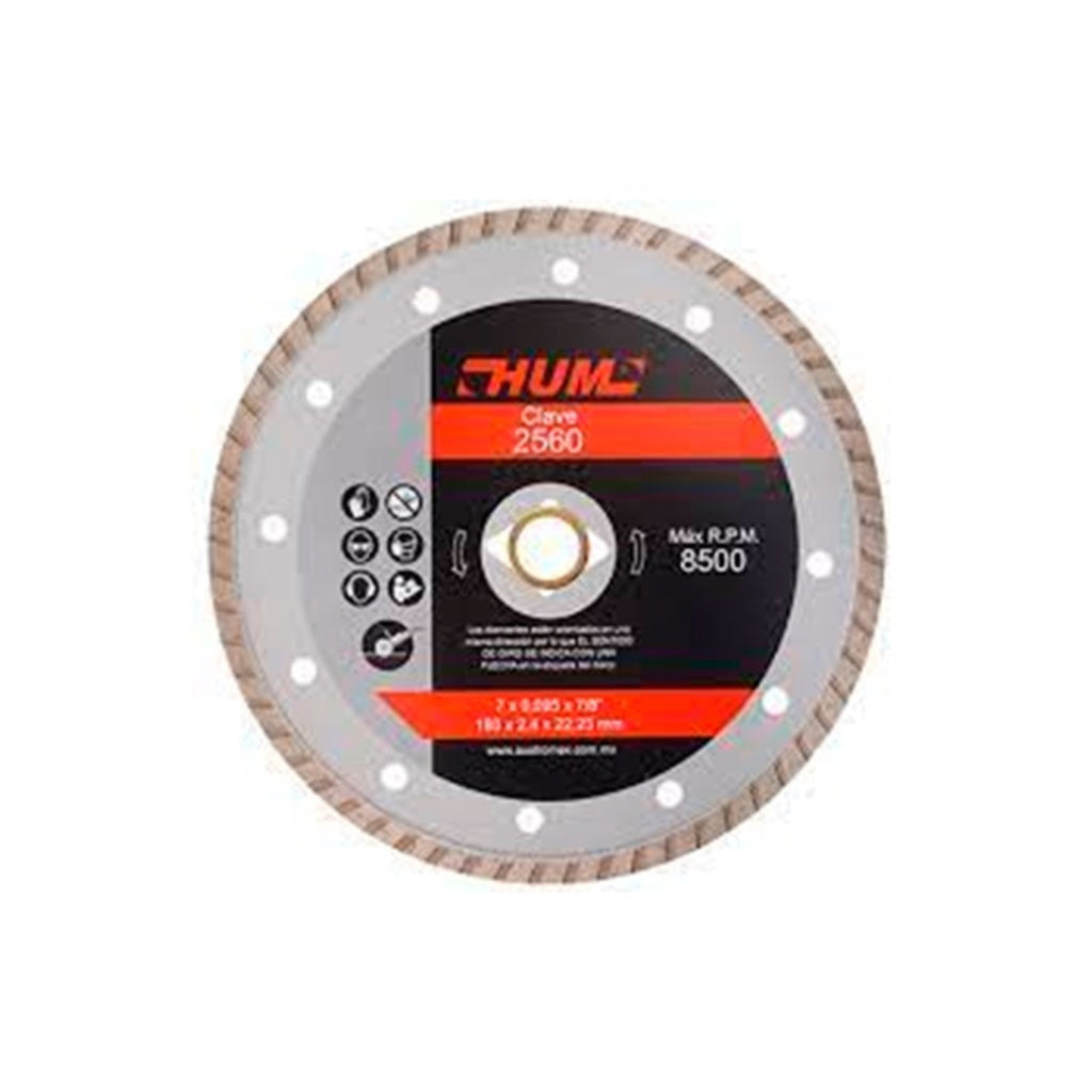 DISCO DE DIAMANTE TURBO HUM 7X0.095X7/8 180X2.3X22.23 MCA AUSTROMEX