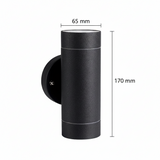 LUMINARIO CIRCULAR INCANDESC. MURO EXTERIOR CUBIERTO 127V 50-60HZ 2XGU10 NEGRO BMS-022N2