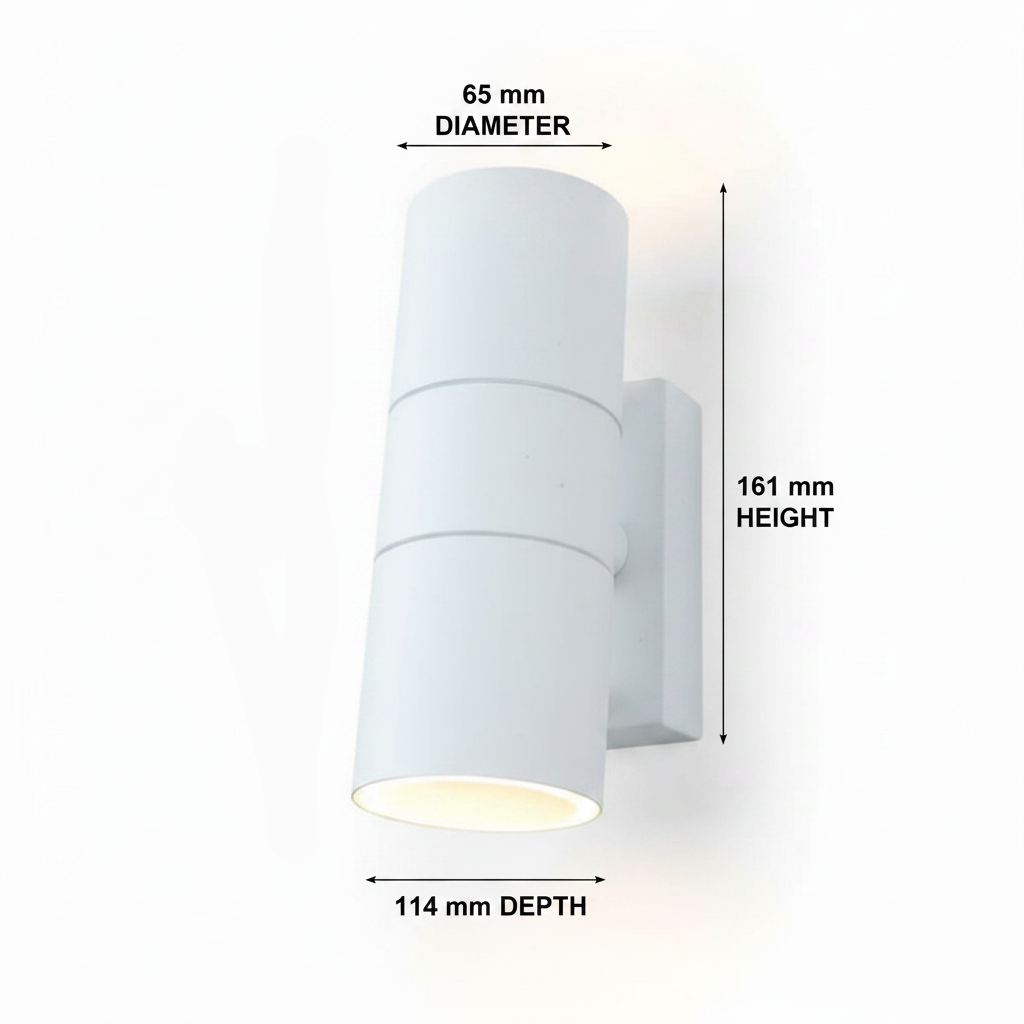 LUMINARIO INCANDESC. MURO EXTERIOR CUBIERTO  127V 50-60HZ 2XGU10 C. BLANCO TECNOLED