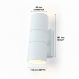 LUMINARIO INCANDESC. MURO EXTERIOR CUBIERTO  127V 50-60HZ 2XGU10 C. BLANCO TECNOLED