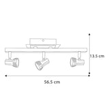 LUMINARIA METALICA BASE CUADRADA SATIN DIRIGIBLE P/3 FOCOS GU10 MEDIO GIRO