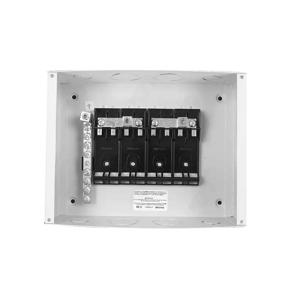 C. CARGA 8P. 100A.SOBREPONER BTN/8SR BTN/8SN USO DOMESTICO BTICINO