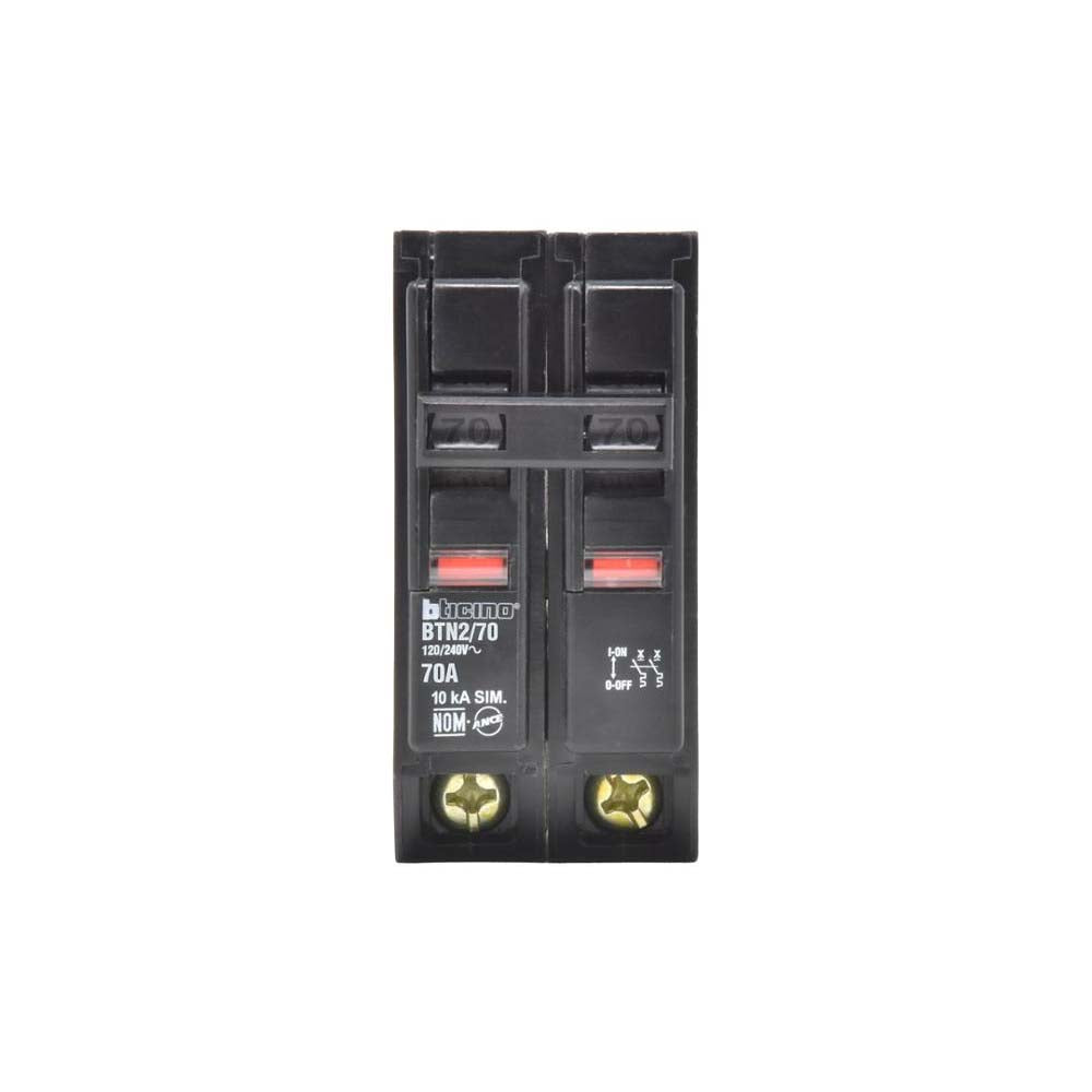 ITM 2X70A 120/240V 10KA ENCHUFABLE BTPLUG BTICINO BTN2/70 *** OFRECER QO270 ***