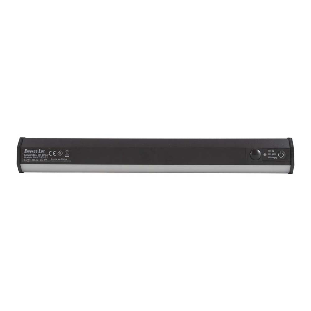 LUMINARIA DE ARMARIO NEGRA CON SENSOR DE MOVIMIENTO RECARGABLE ALIMENTACION DE 5V BATERIA INTERNA 2H  6500K *** HAE ***