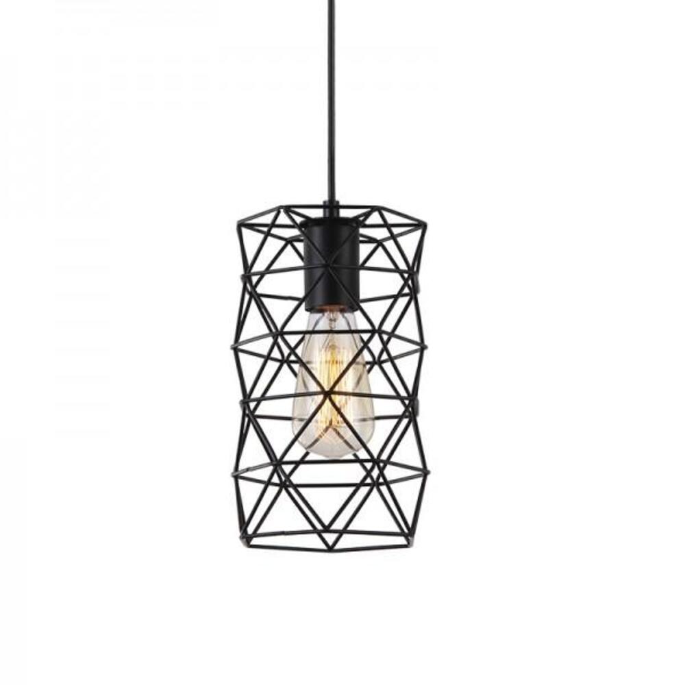 LUM COLGANTE CILINDRICO E27 40W MAX 127V S/FOCO NEGRO