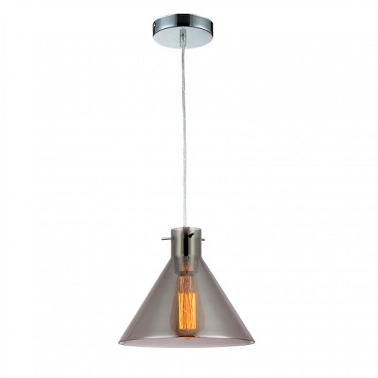 LUMINARIO COLGANTE 40W MAX E27 GRIS HUMO CALUX ***HAE2025***