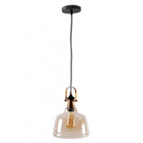 LUMINARIO COLGANTE 40W MAX E27 AMBAR Y LATON CALUX