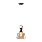LUMINARIO COLGANTE 40W MAX E27 AMBAR Y LATON CALUX