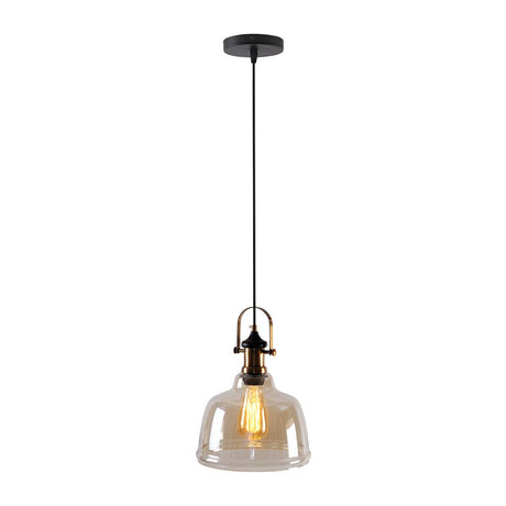 LUMINARIO COLGANTE 40W MAX E27 AMBAR Y LATON CALUX