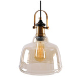 LUMINARIO COLGANTE 40W MAX E27 AMBAR Y LATON CALUX
