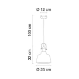 LUMINARIO COLGANTE 40W MAX E27 AMBAR Y LATON CALUX
