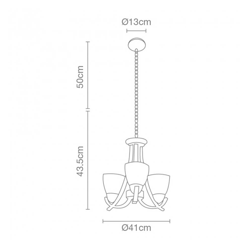 CANDIL 3 LUCES E27 3X60W MAX CAFE OBSCURO ***HAE2025***