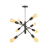 LUMINARIA SUSPENDIDA PARA TECHO 8L NEGRO 320W 127V E27 *NO INCLUYE FOCOS*