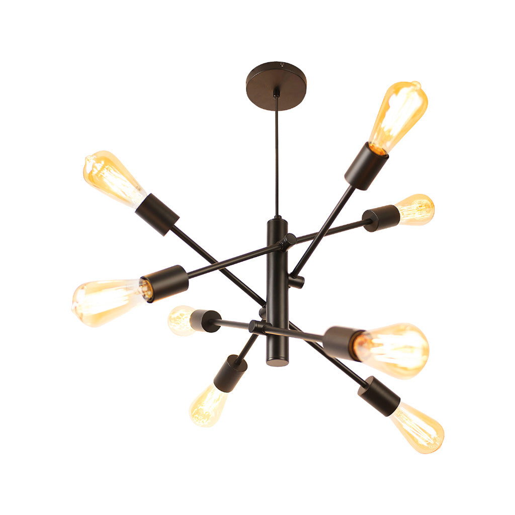 LUMINARIA SUSPENDIDA PARA TECHO 8L NEGRO 320W 127V E27 *NO INCLUYE FOCOS*