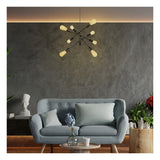 LUMINARIA SUSPENDIDA PARA TECHO 8L NEGRO 320W 127V E27 *NO INCLUYE FOCOS*