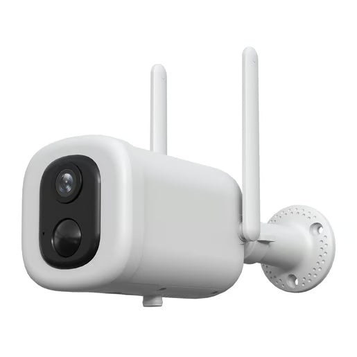 CAMARA DE SEGURIDAD EXTERIOR WIFI RECARGABLE INALAMBRICA CON LAMPARA 4.5 W VISION NOCTURNA COMPATIBLE CON APP MOVIL Y ASISTENTES DE VOZ