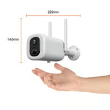 CAMARA DE SEGURIDAD EXTERIOR WIFI RECARGABLE INALAMBRICA CON LAMPARA 4.5 W VISION NOCTURNA COMPATIBLE CON APP MOVIL Y ASISTENTES DE VOZ