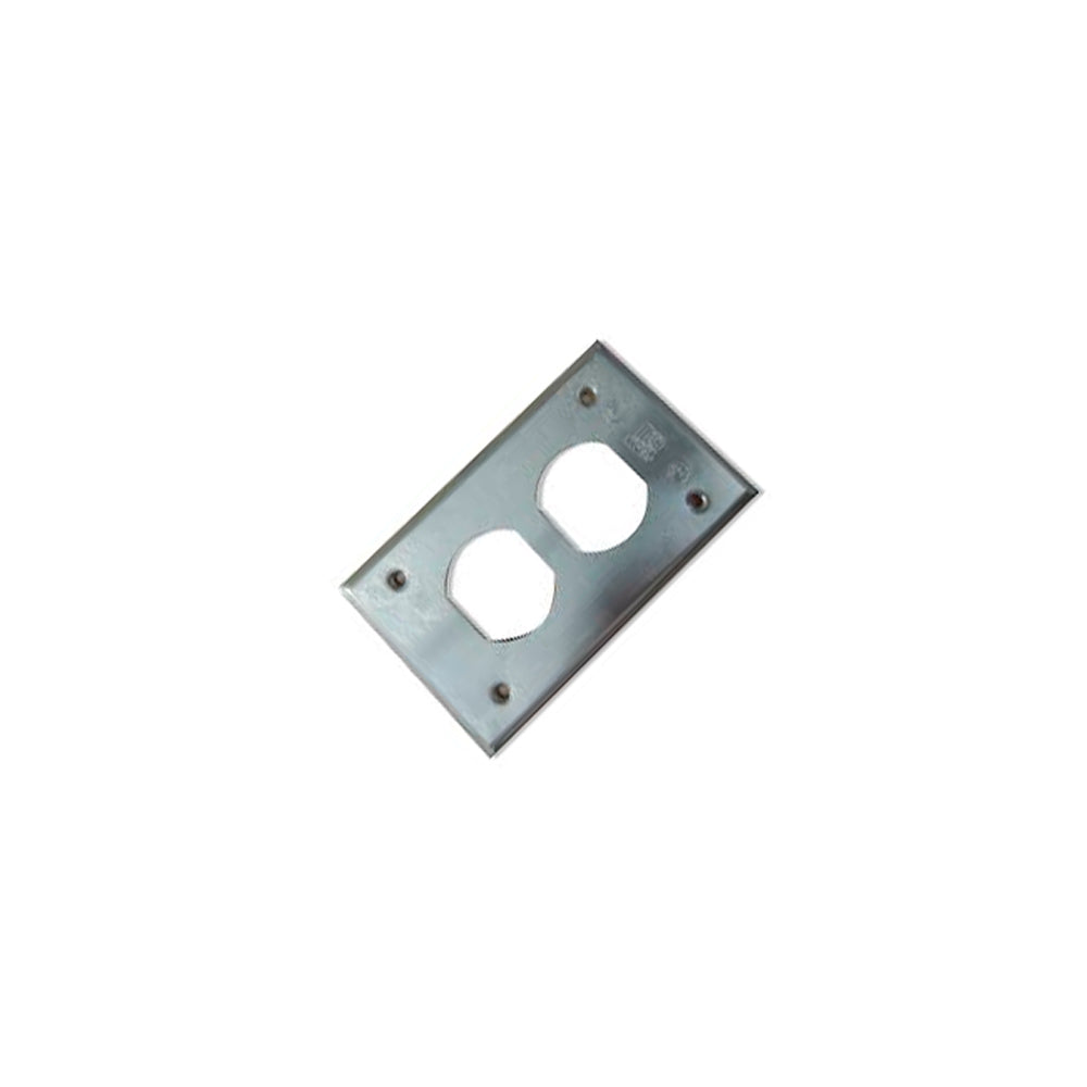 TAPA P/CONT. DUPLEX 4 ORIFICIOS 01.02.0385 ALUMINIO TROQUELADO RAWELT