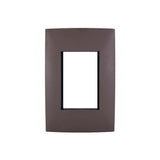 PLACA CIEN A COLOR 3 MODULOS COLOR CHOCOLATE MATE LEVITON