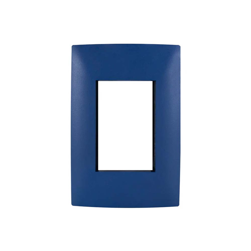 PLACA CIEN A COLOR 3 MODULOS COLOR AZUL MATE LEVITON