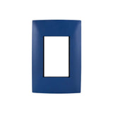 PLACA CIEN A COLOR 3 MODULOS COLOR AZUL MATE LEVITON