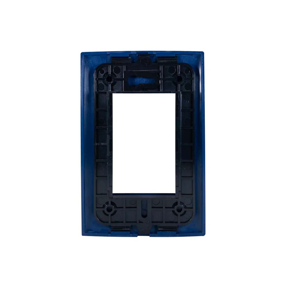 PLACA CIEN A COLOR 3 MODULOS COLOR AZUL MATE LEVITON