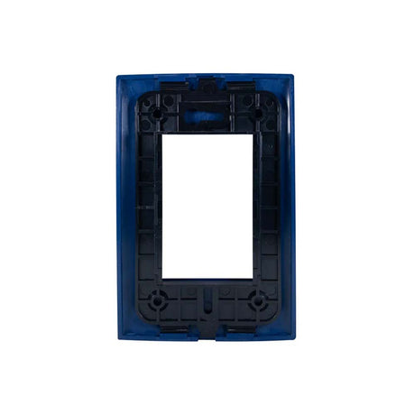 PLACA CIEN A COLOR 3 MODULOS COLOR AZUL MATE LEVITON