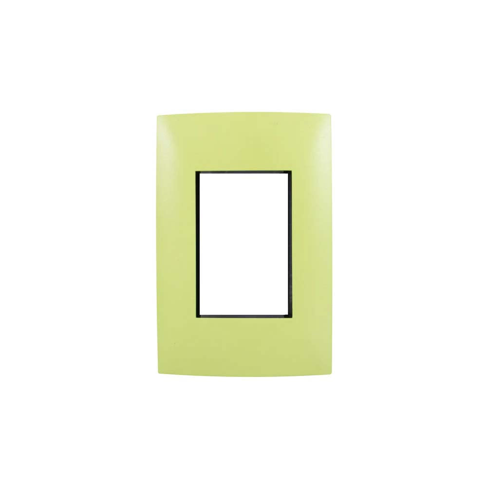 PLACA CIEN A COLOR 3 MODULOS COLOR VERDE MATE LEVITON