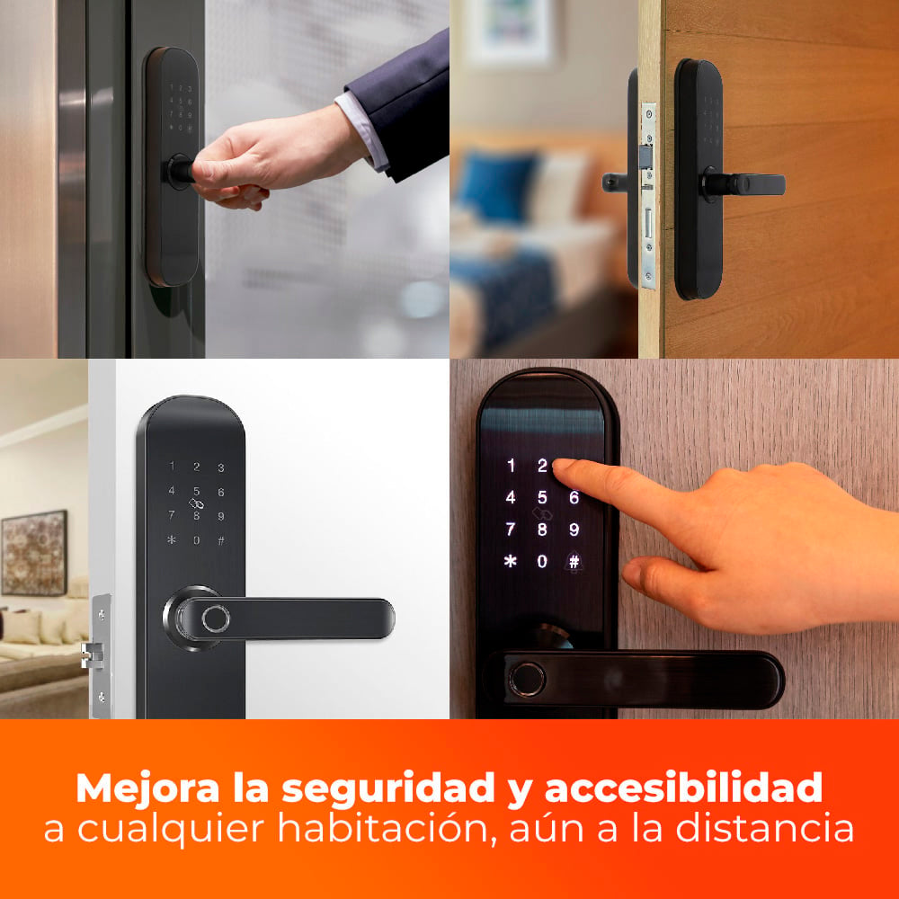 CERRADURA WIFI BIDIRECCIONAL 0.9W/0.15A. SMART MULTIPLE DESBLOQUEO AJUSTE APERTURA NEGRO