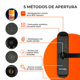 CERRADURA WIFI BIDIRECCIONAL 0.9W/0.15A. SMART MULTIPLE DESBLOQUEO AJUSTE APERTURA NEGRO
