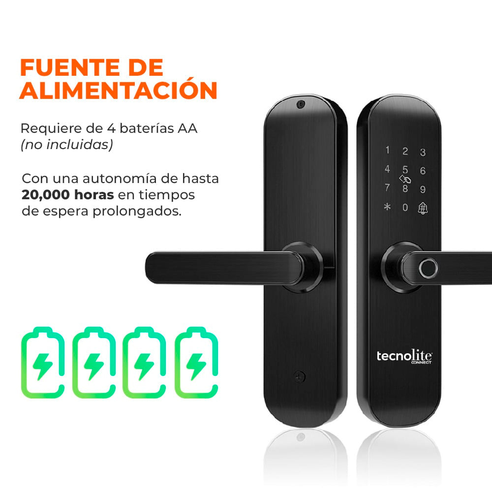 CERRADURA WIFI BIDIRECCIONAL 0.9W/0.15A. SMART MULTIPLE DESBLOQUEO AJUSTE APERTURA NEGRO