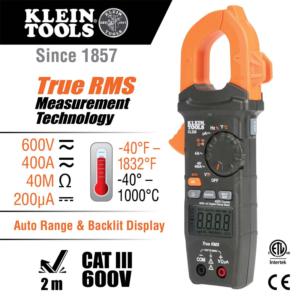 Kit de prueba electrica para sistemas HVAC CL320KIT Klein Tools
