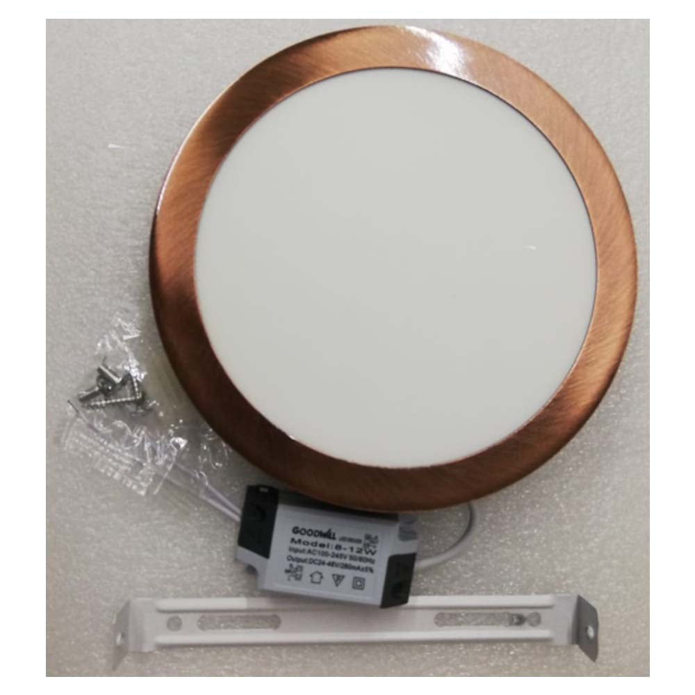 LUMINARIO REDONDO 12W 6500K COLOR COBRE MCA GOOD WILL