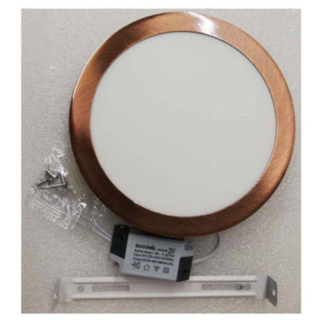 LUMINARIO REDONDO 12W 6500K COLOR COBRE MCA GOOD WILL