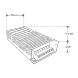FUENTE DE ALIMENTACION CONMUTADA P/TIRA EXTRAPLANA LED 192W ENTRADA 110-220V CA SALIDA 24V CC PROTECCION IP20 ILUMILEDS