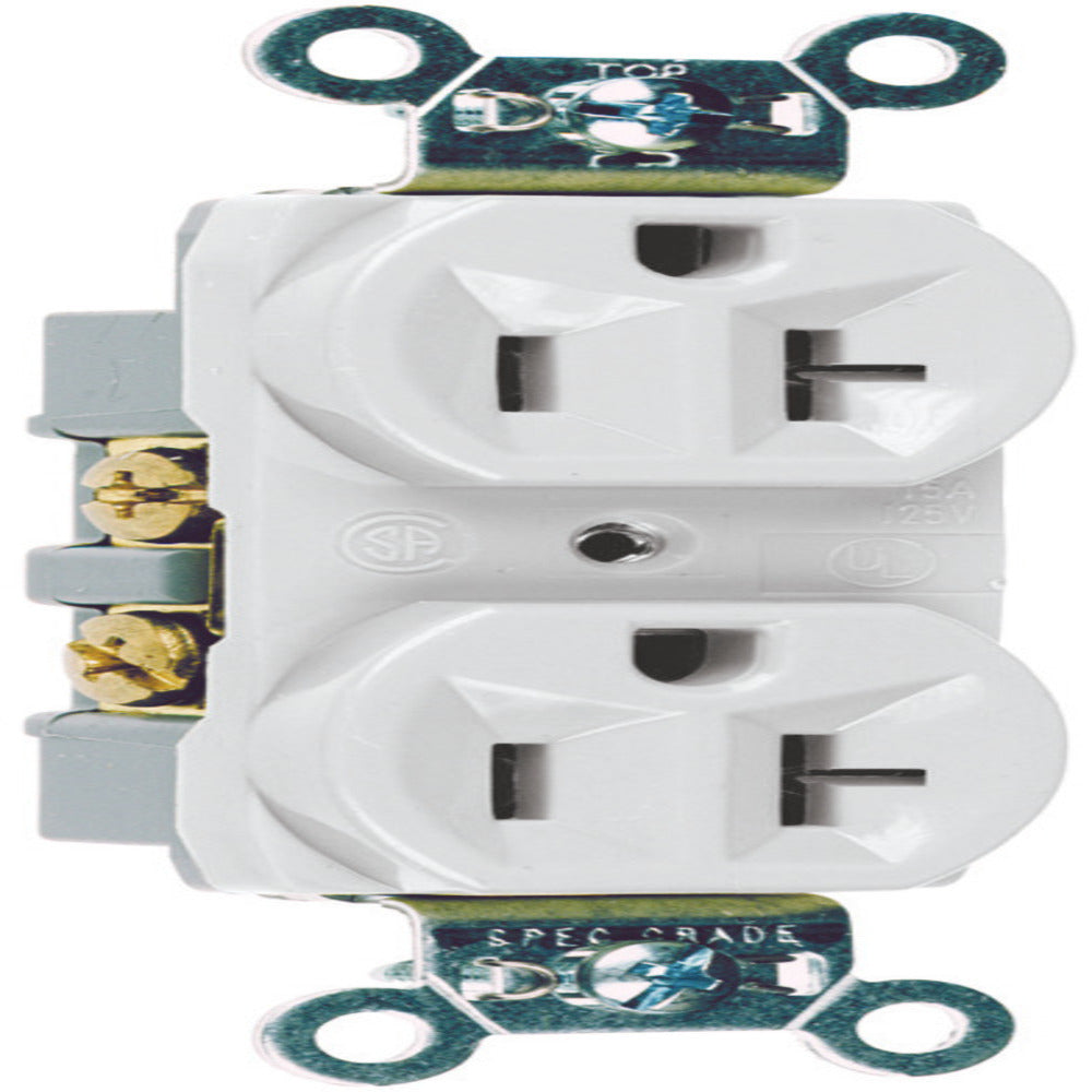 TOMACORRIENTE DUPLEX 2P+T 20A/127V. BLANCO GRADO COMERCIAL *** OFRECER CR20W ***