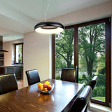 COLGANTE CIRCULAR DE ANILLO LED SATELITE TECNOLITE 2.98 METROS DE DIÁMETRO 1.50 METROS DE ALTURA 25W LUZ SUAVE CÁLIDA LED INTEGRADO