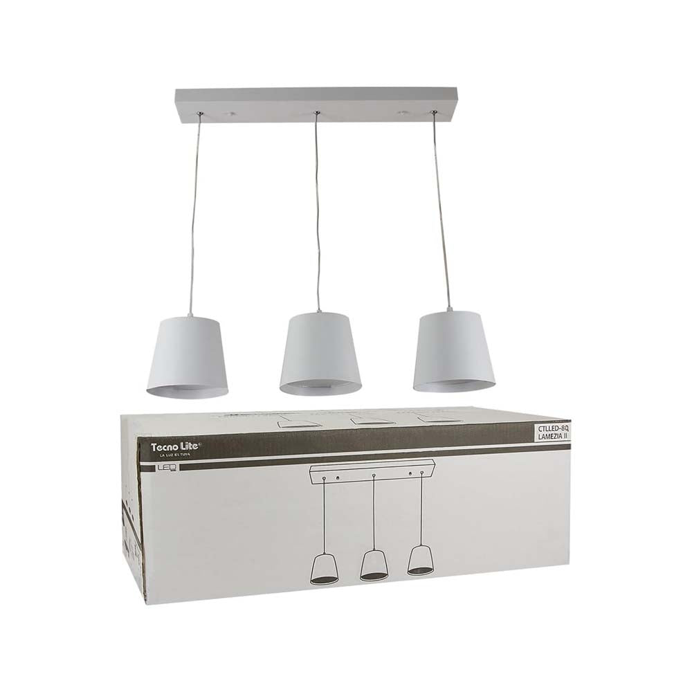 LUM. SUSP. INT. LED 5.5W/100-240V. ACERO BLANCO LAMEZIA II  *** HAE ***