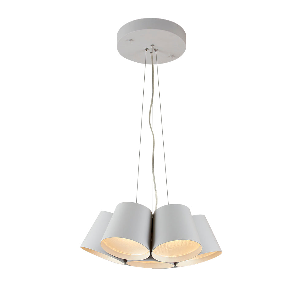 LUMINARIO SUSPENDIDO INTERIOR LED 5.5W/100-240V. ACERO BLANCO LAMEZIA IV *** PRODUCTOS CON EXISTENCIA NAVE 7 ***