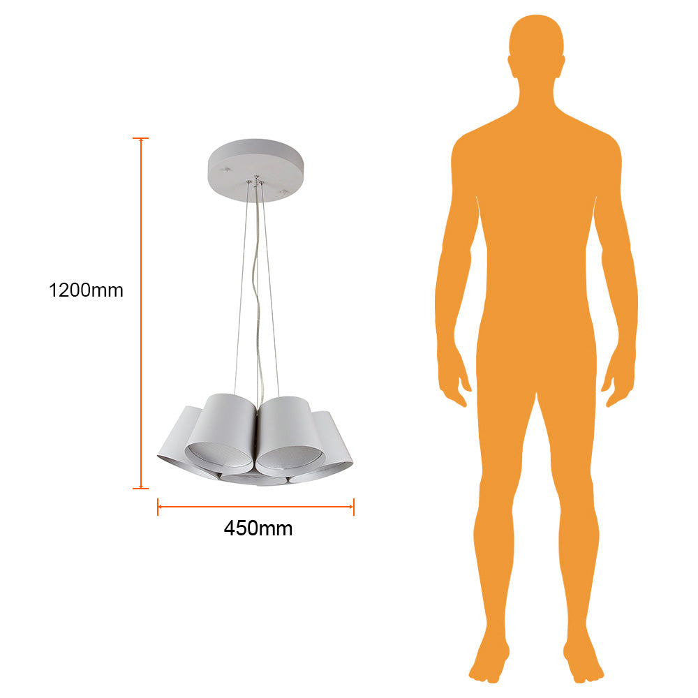 LUMINARIO SUSPENDIDO INTERIOR LED 5.5W/100-240V. ACERO BLANCO LAMEZIA IV *** PRODUCTOS CON EXISTENCIA NAVE 7 ***
