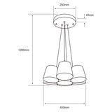 LUMINARIO SUSPENDIDO INTERIOR LED 5.5W/100-240V. ACERO BLANCO LAMEZIA IV *** PRODUCTOS CON EXISTENCIA NAVE 7 ***
