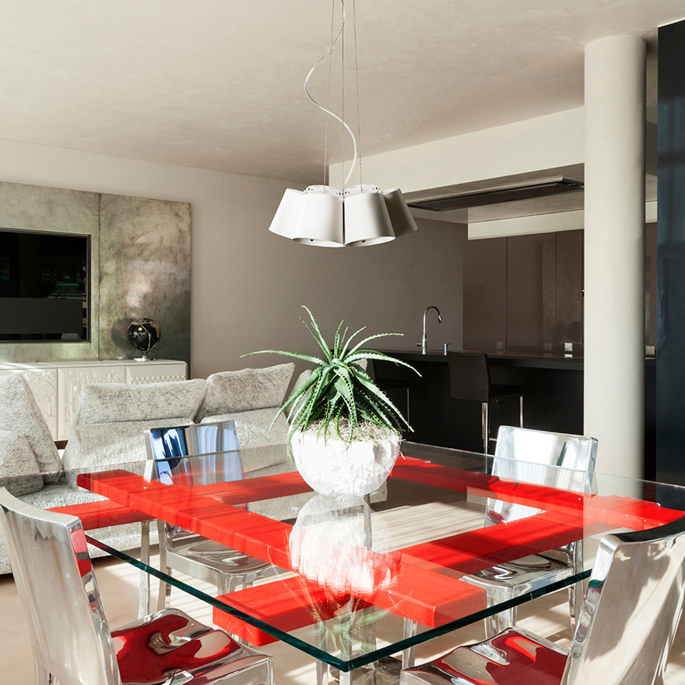 LUMINARIO SUSPENDIDO INTERIOR LED 5.5W/100-240V. ACERO BLANCO LAMEZIA IV *** PRODUCTOS CON EXISTENCIA NAVE 7 ***