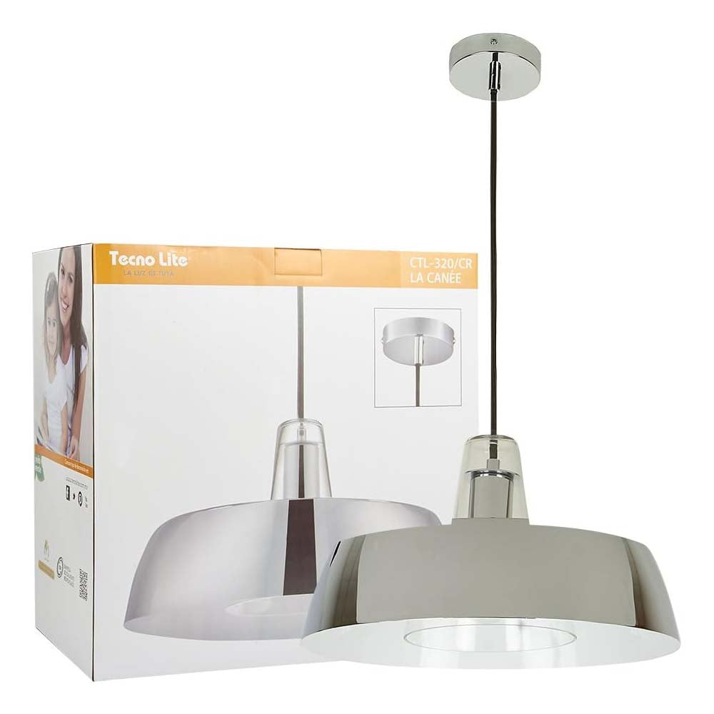 LUM. SUSP. INT. 20W/100-240V. ACERO CRISTAL CROMADO LA CANEE ***TECNOLITE HAE***