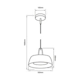 LUM. SUSP. INT. 20W/100-240V. ACERO CRISTAL CROMADO LA CANEE ***TECNOLITE HAE***